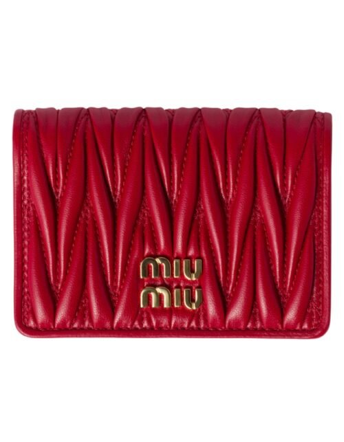 Nappa-Leder-Kartenetui Rot 8 cm