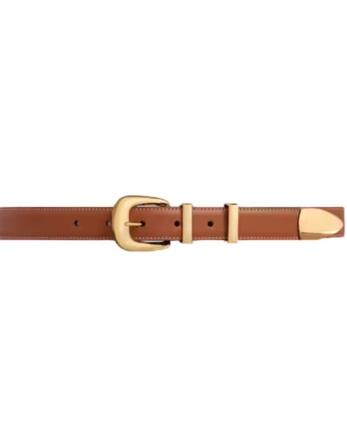 Mittelgroßer Western-Gürtel aus natürlichem Kalbsleder 2.5 cm