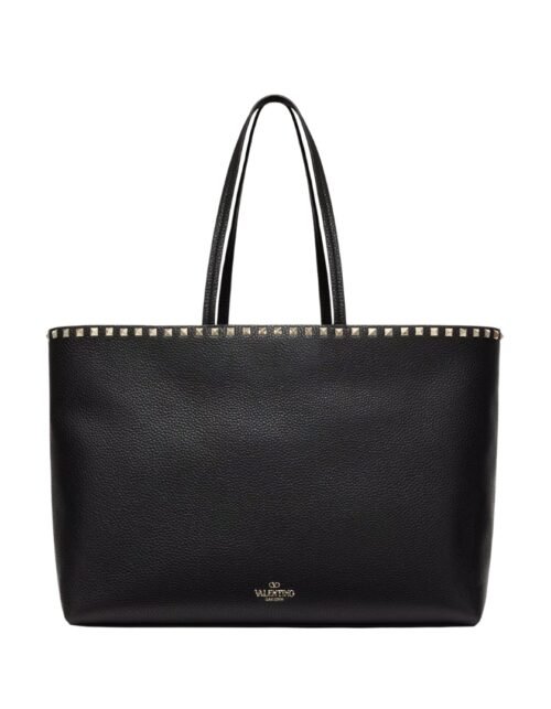 Kalbsleder Tote Schwarz 48 cm