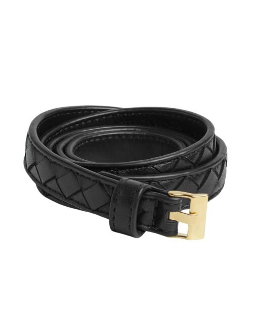 Intrecciato Nappa-Leder Gürtel in Schwarz (width) 1.5 cm