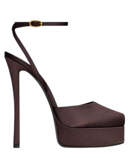 La Scandale Plateausandalen aus Satin-Crêpe 110