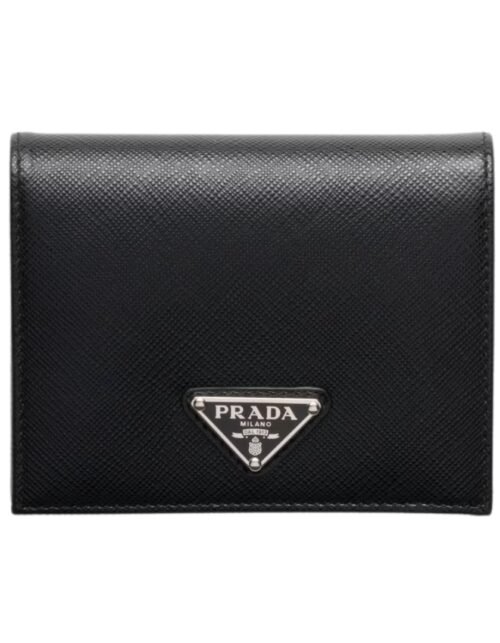 Saffiano-Leder in Schwarz 11.2 cm