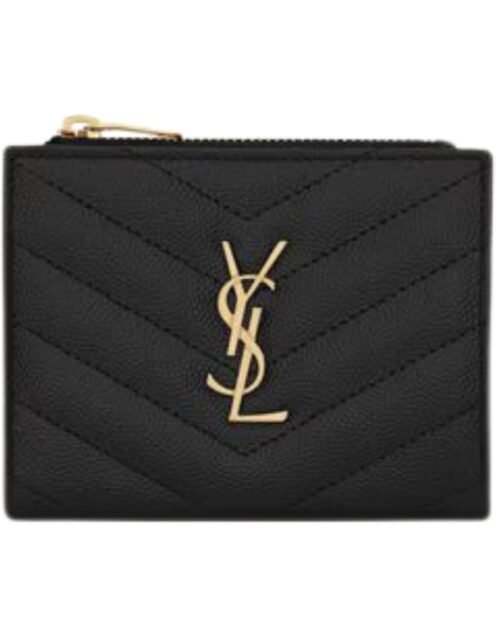 Cassandre gesteppte Zwei-Falten-Brieftasche aus Grain de Poudre Leder 10.5 cm