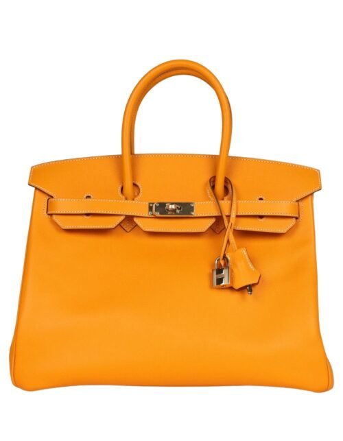 Jaune d’Or Candy Epsom mit Permabrass-Beschlägen 35 cm