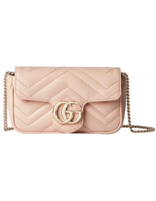 Hellrosa Matelassé Super-Mini-Tasche 16.5 cm