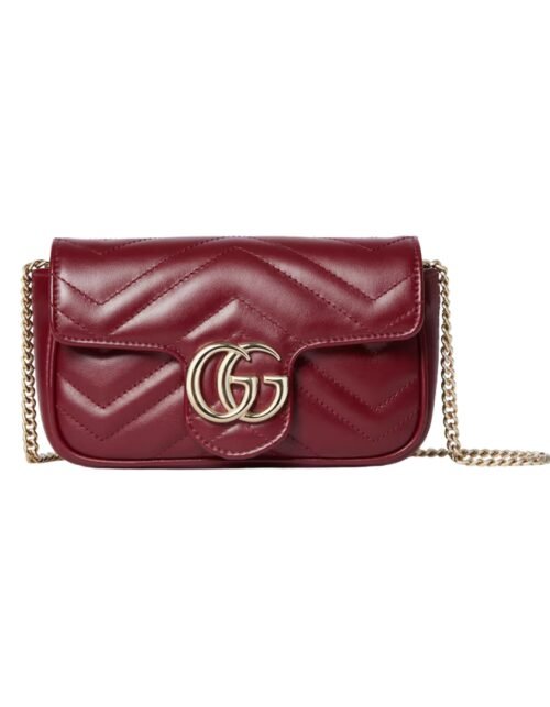 Rote Super-Mini-Tasche mit Chevron-Muster 16.5 cm