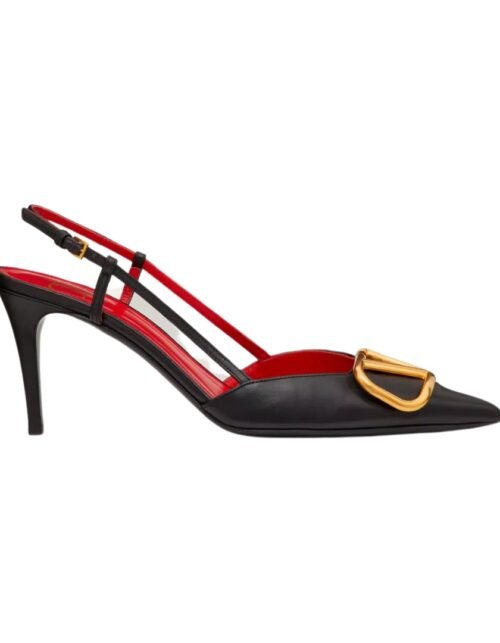 Kalbsleder Slingback Pumpe schwarz 80