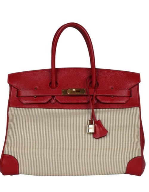 Rouge Vif Buffalo und Crinoline mit Gold-Beschlägen 35 cm