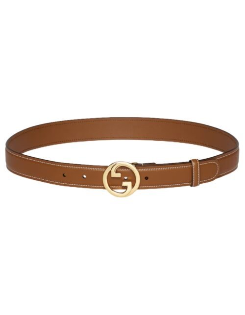 Braunes Leder mit Kontrastnähten 3 cm
