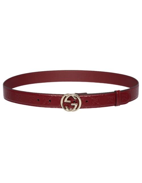 Leder mit GG-Ornament in Rot 3 cm