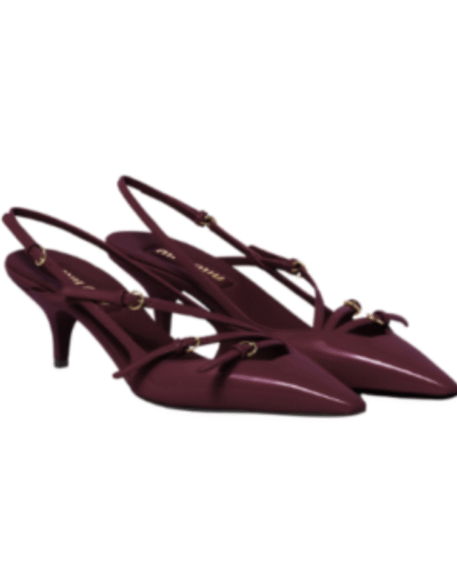 Slingbacks aus Lackleder mit Schnallen 5,5 cm