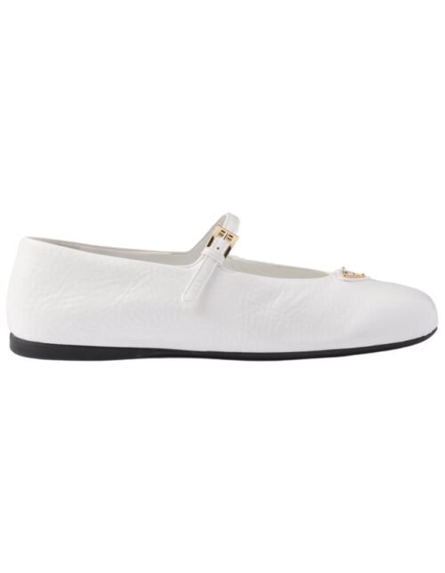 Naplak Lackleder-Ballerinas Weiß