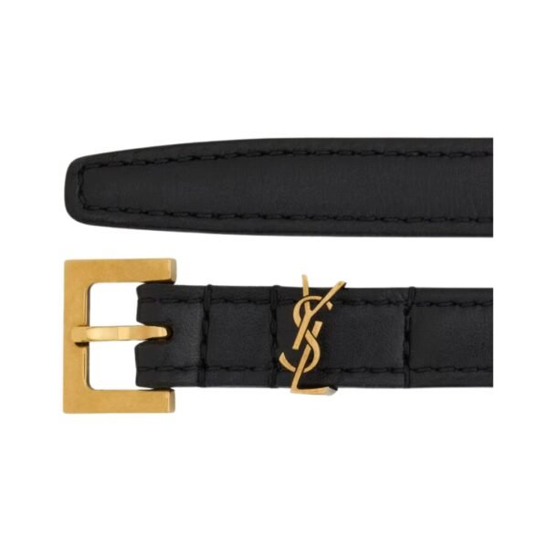 Cassandre extra dünner Gürtel aus glattem Leder 1 cm - Image 2