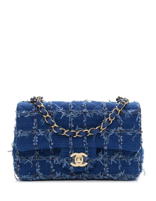 Classic Flap mini Blau/Gold 20 cm