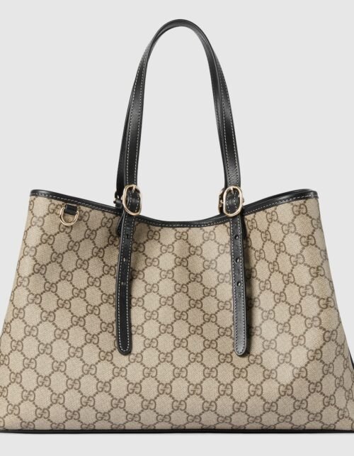 GG Mitelgroßer Shopper Beige/Braun 38 cm