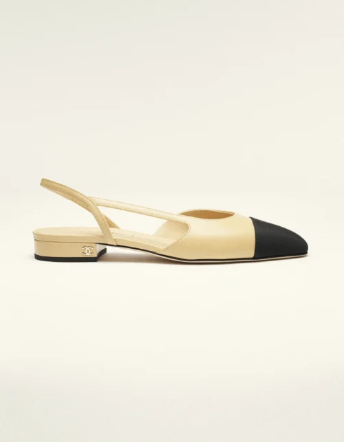 Ballerinas mit Absätzen Schwarz/Beige