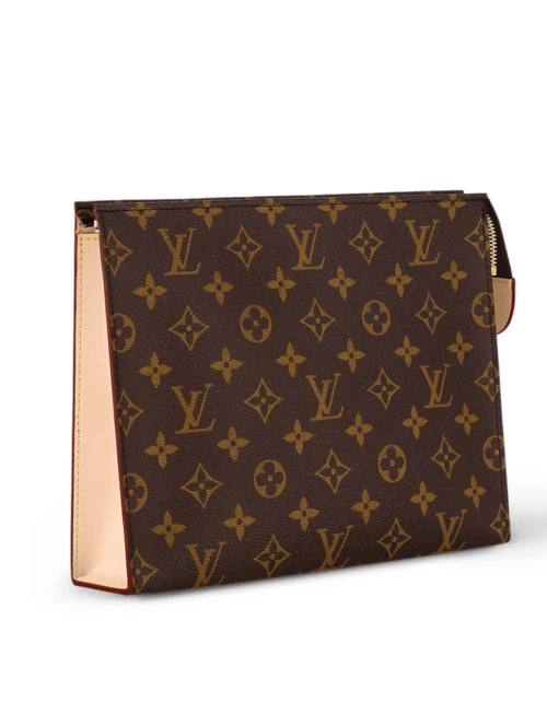 Poche Toilette Beschichtete Leinwand mit Monogramm 25 cm