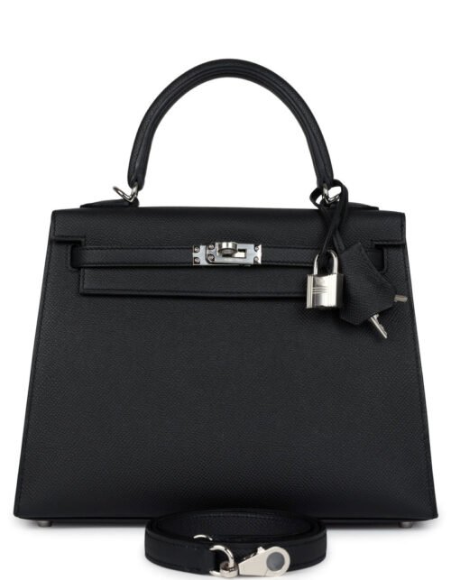 Kelly Epsom 25 Silber Black