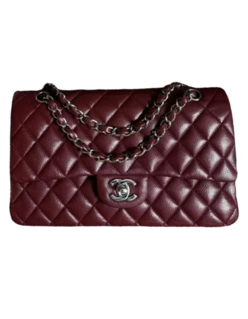 11.12 Bordeaux Mit silberner Hardware 25,5 cm
