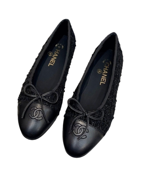 Glitzernder Tweed Schwarz